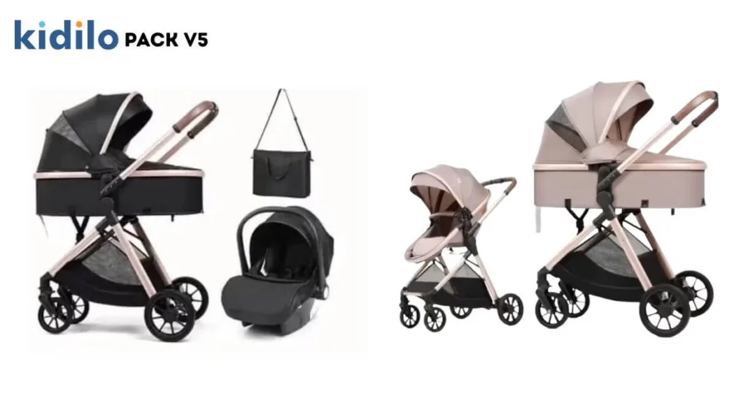 Pack Poussette Trio Kidilo V5 avec siège auto Cosy - GoBebe Maroc