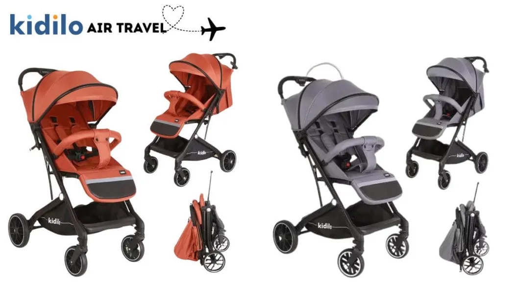 Poussette Kidilo Air Travel compacte pour avion avec valise - GoBebe Maroc
