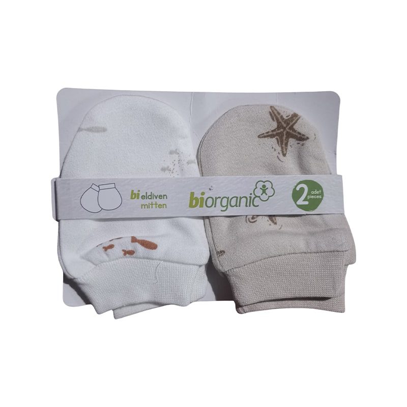 Lot de 2 moufles en coton Bio étoile – biorganic