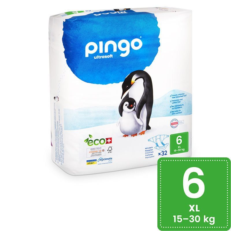 Couches écologiques réspirantes Pingo taille 6 XL (15-30kg) Ultrasoft 32 Couches
