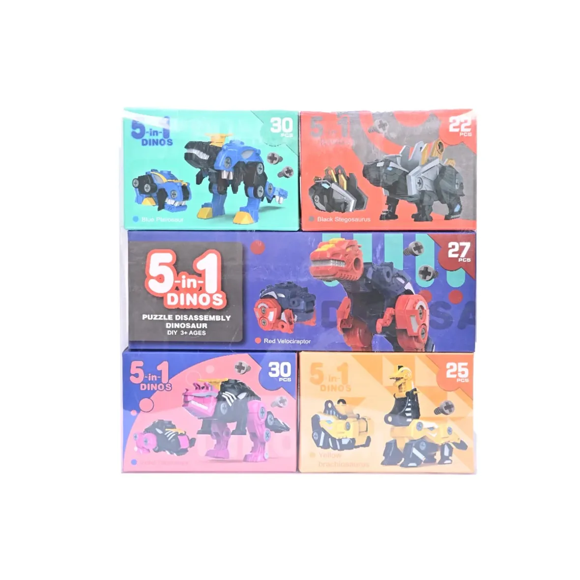 ensemble de jouets dinosaures 5en1 – diy