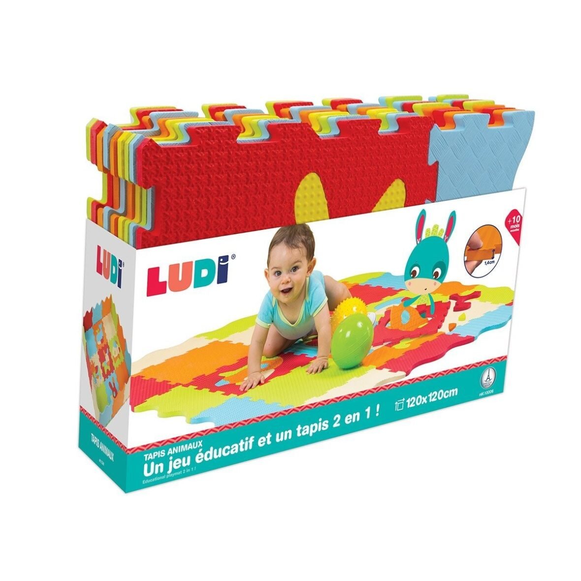 Tapis mousse animaux 120x120x1,3 cm- Ludi