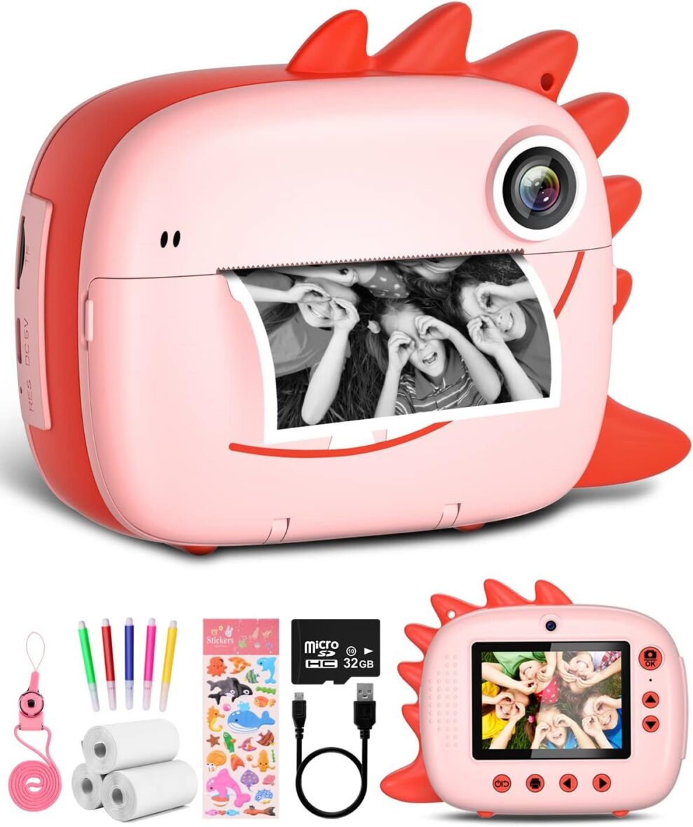 Appareil photo Print cam Dinosaure – Pink