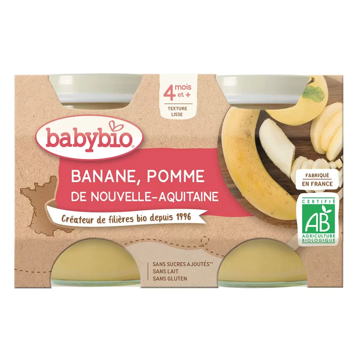 Petit pot pomme banane 2 x 130G – Babybio