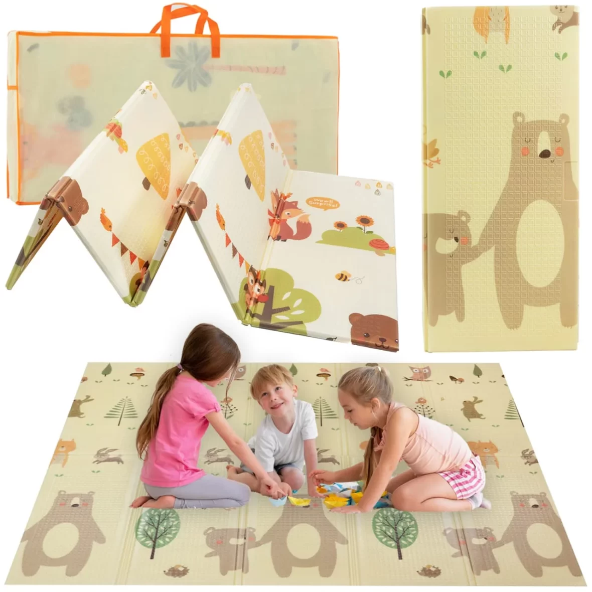 Tapis de jeu en mousse XPE réversible pour bébé