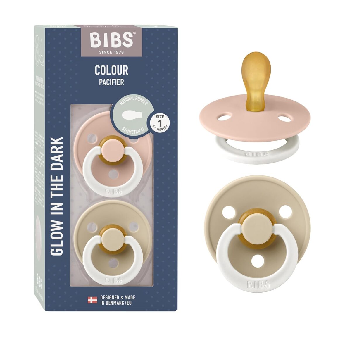 Lot de 2 sucettes symétriques Blush Glow – Bibs