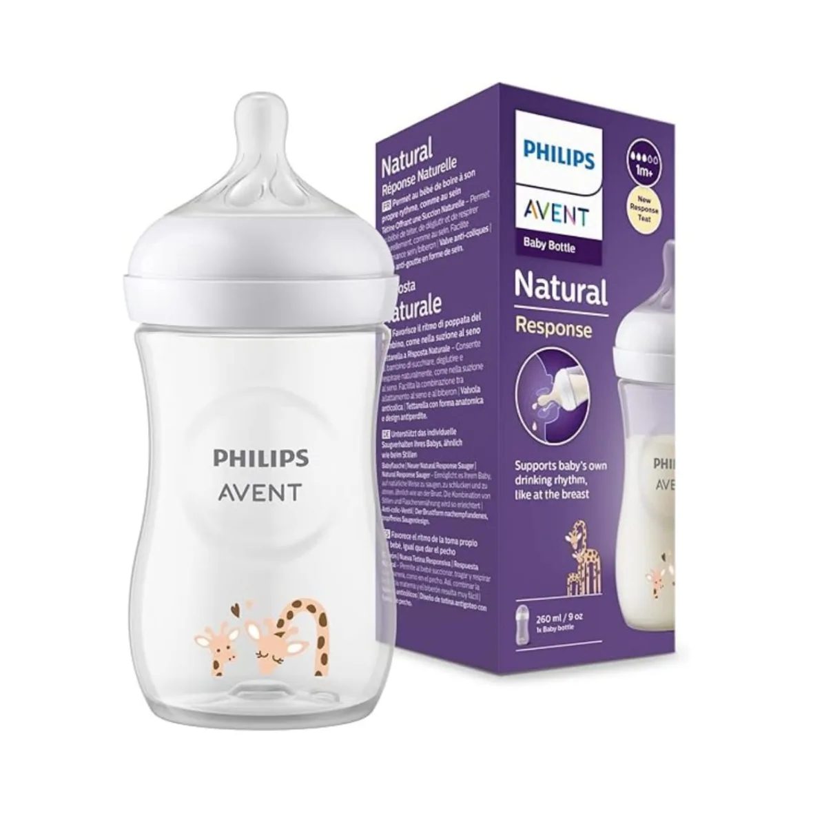 Biberon Natural response 260ml Girafe – Avent