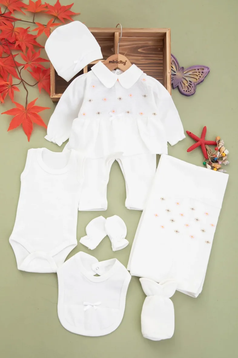 Ensemble de 7pcs fleurs tissées et brodées pour bébé