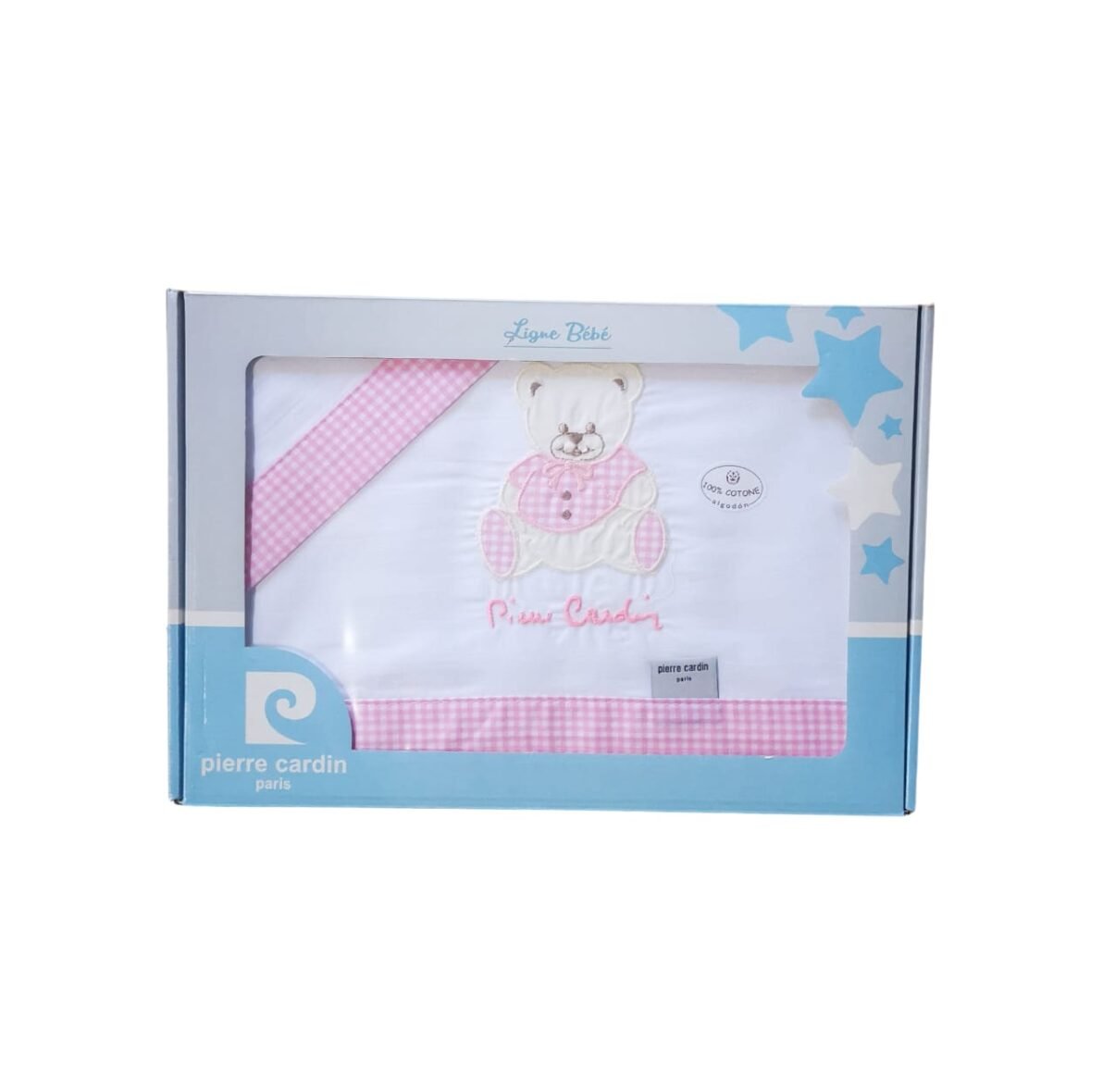Parure-de-lit-3-Pcs-motif-Ours-Pierre-Cardin-rose