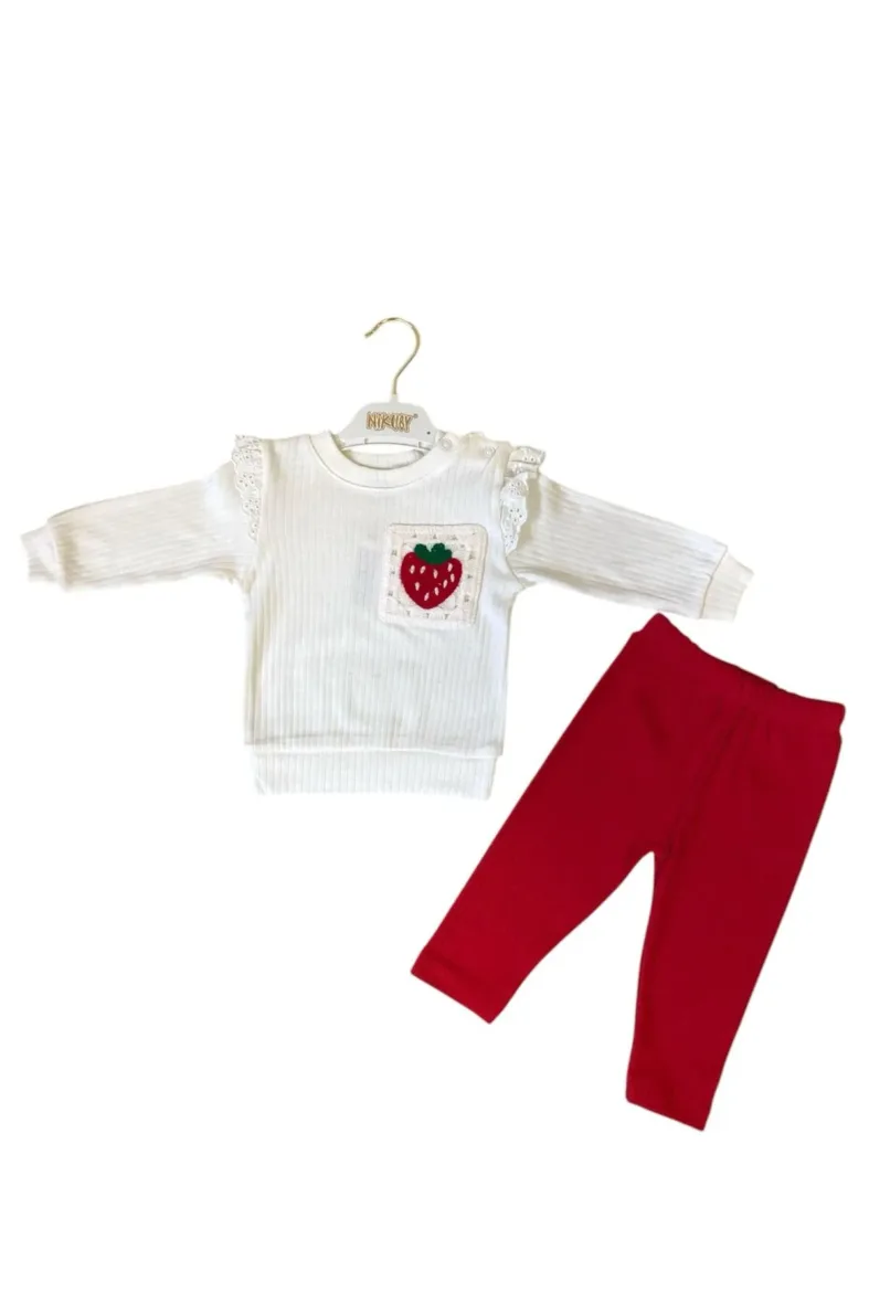 Ensemble De Vêtement Motif Fraise Avec Poche – Nikuby
