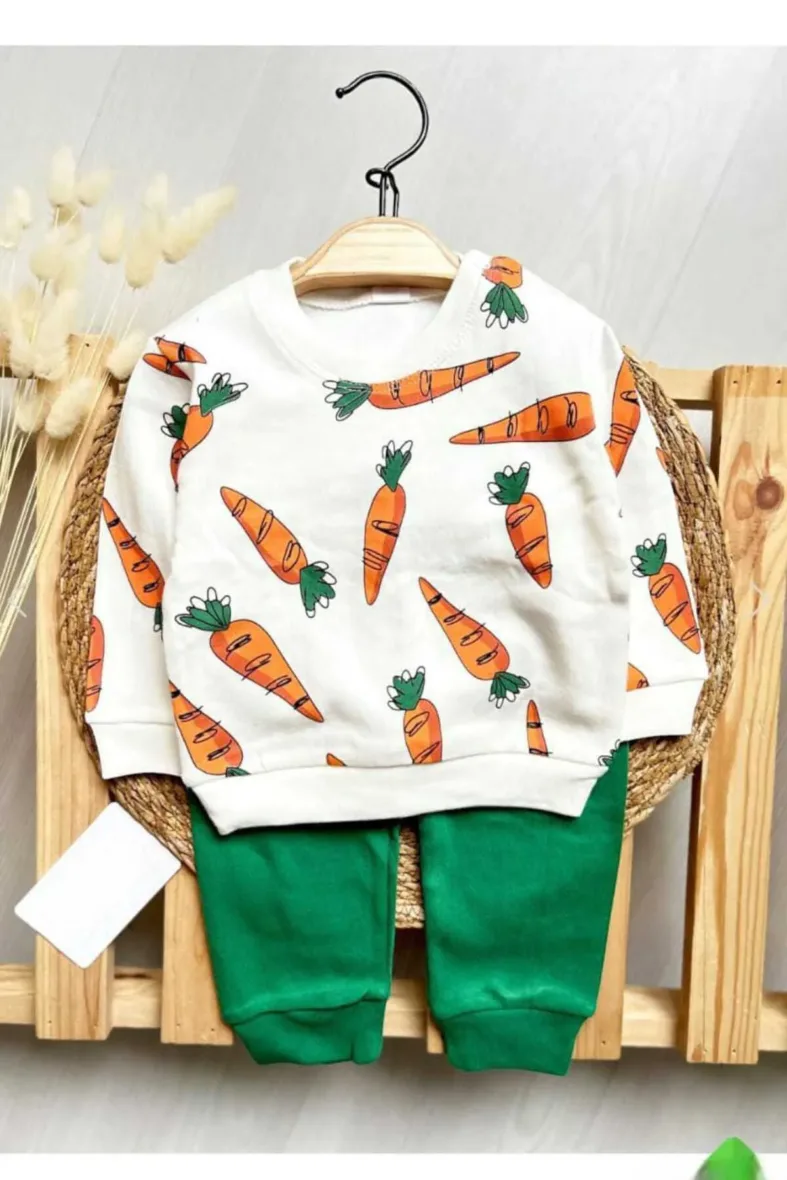 Ensemble de Vêtement Pour Bébé Imprimé Carotte -Nikuby