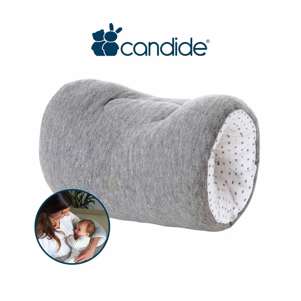 Brassard d’allaitement Jersey gris chiné – Candide