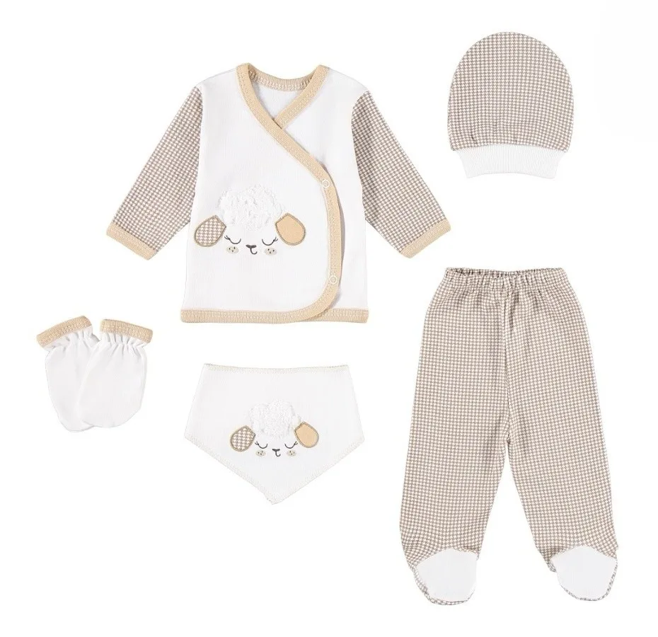 Coffret de Naissance Garçon 5 Pièces Motif Eléphant – Baby Turp