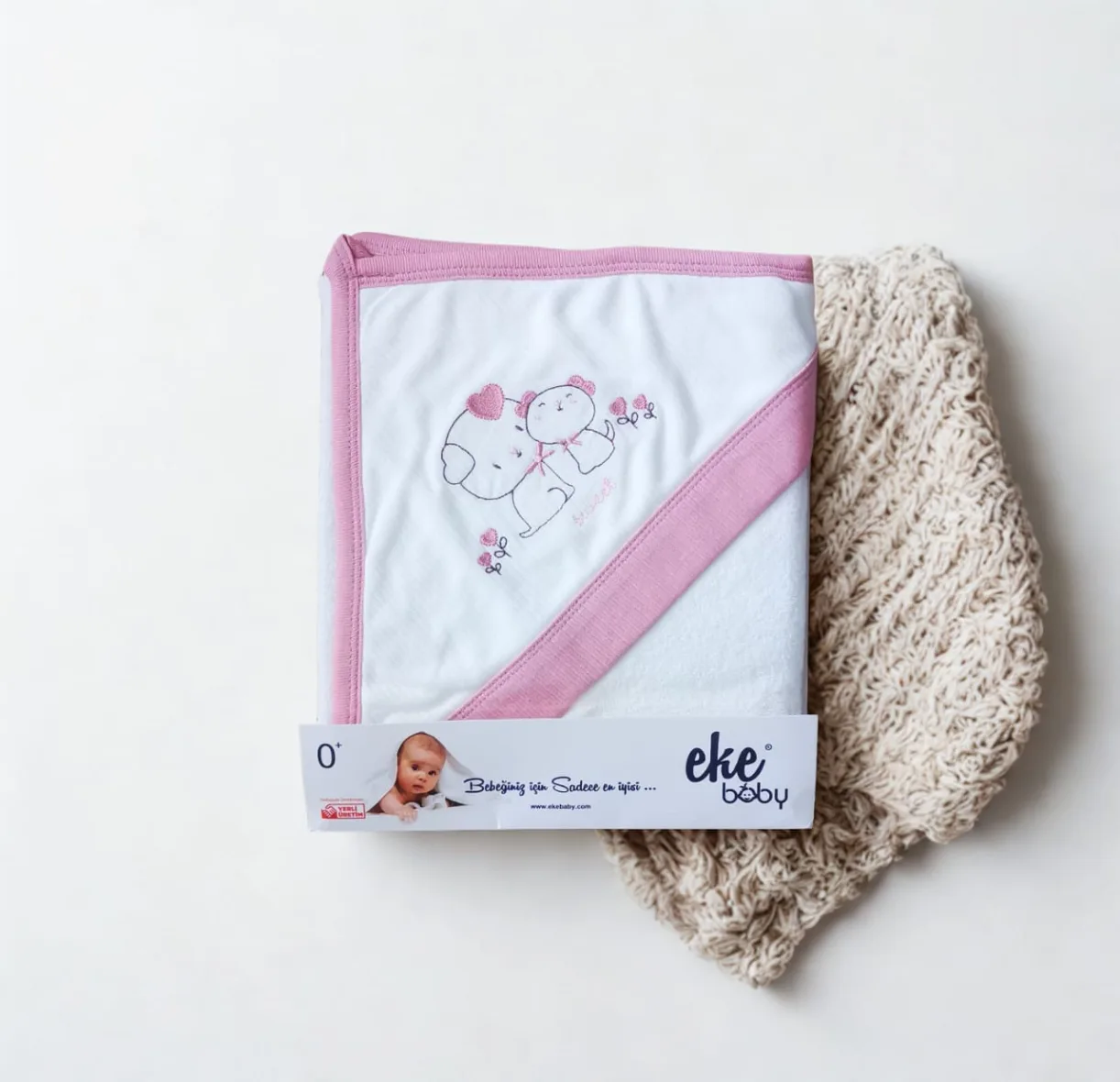 Cap de Bain Rose 100% Coton – EkeBaby
