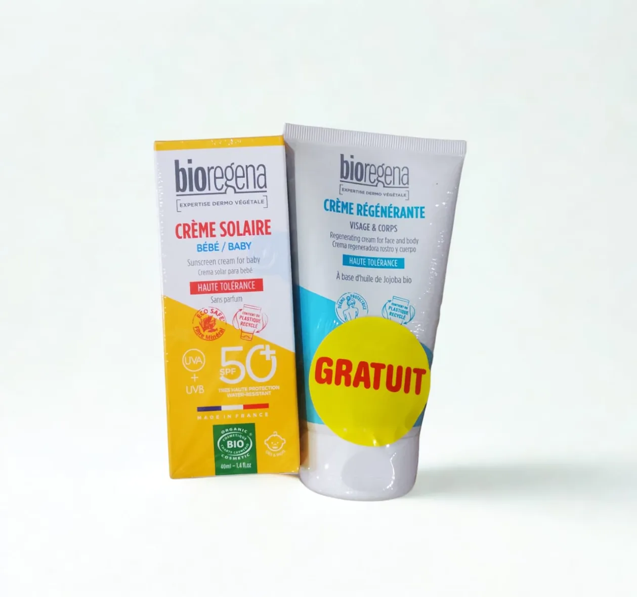 Crème Solaire + Crème Régénérante Visage et Corps – Bioregena