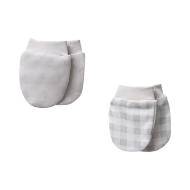 Lot de 2 Moufles en Coton Bio Pour Bébé