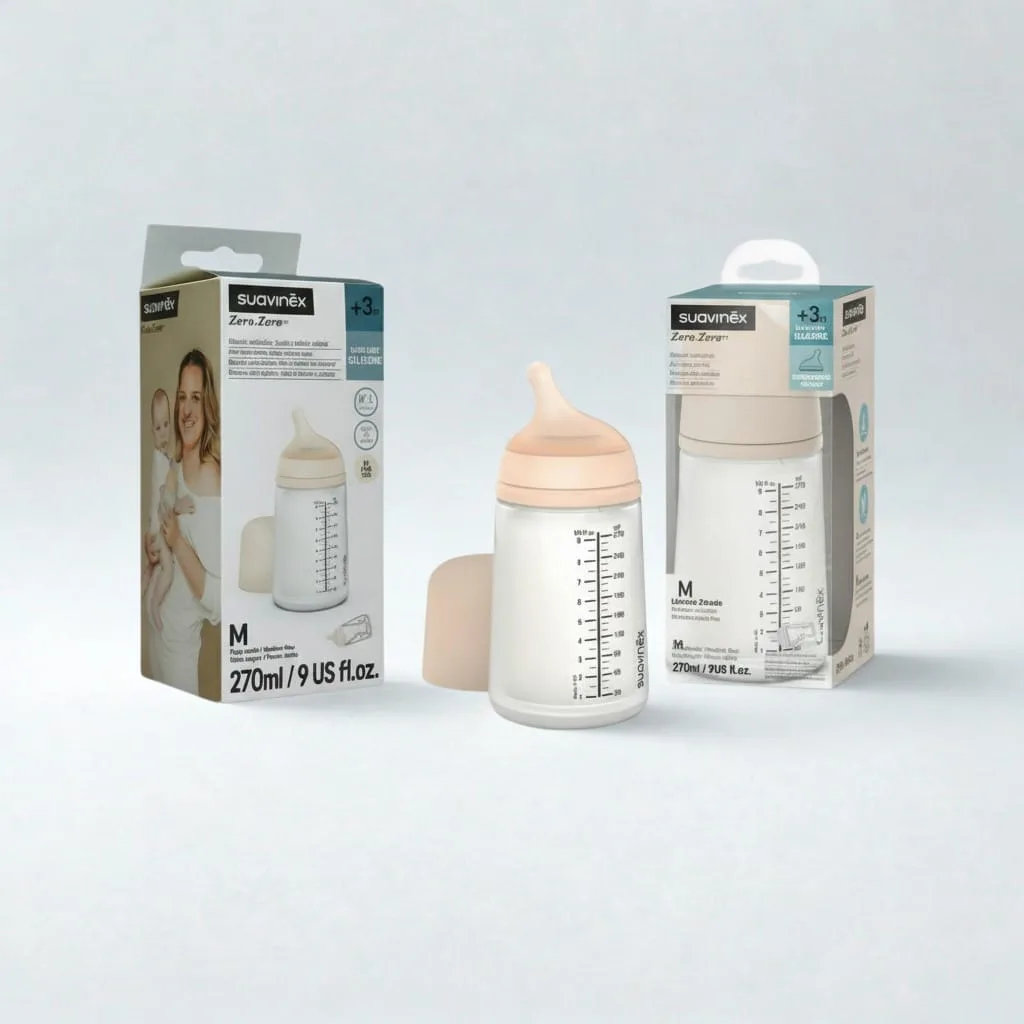 Biberon anti-colique Zero Zero 270 ml Débit Moyen – Suavinex