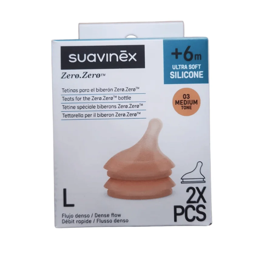 Lot de 2 tétines Zero Zero 6m+ L medium – Suavinex