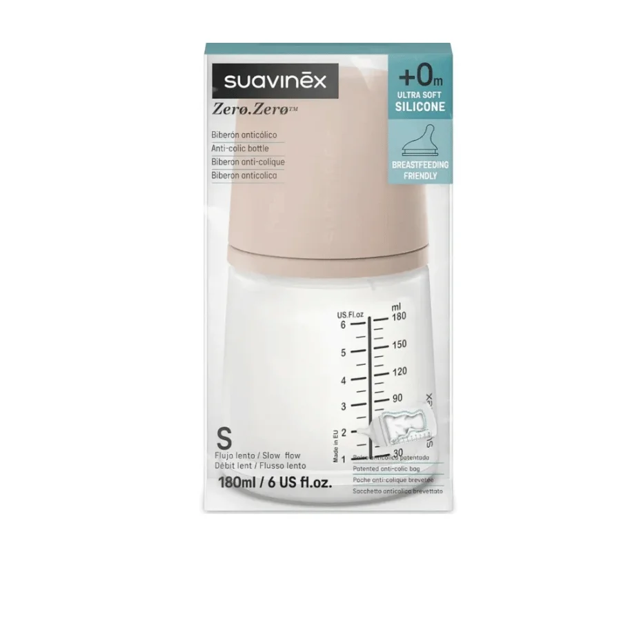 Biberon anti-colique Zero Zero 180ml S Medium – Suavinex
