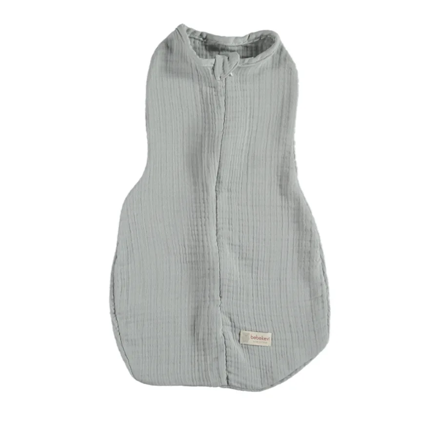 emmaillotage zippé en mousseline mint 4 épaisseurs – ebekevi gobébé.ma