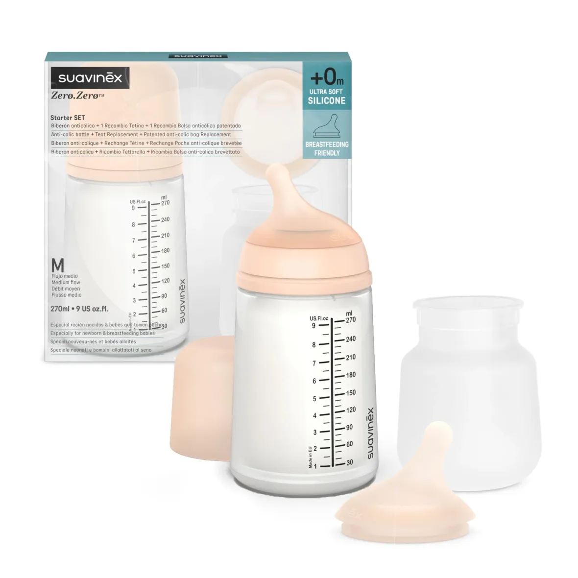 Set Biberon anti-colique Starter Zero Zero 270ml – Suavinex