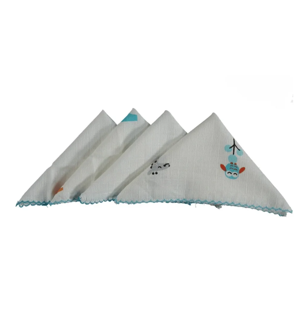 4 mouchoirs en mousseline maroc