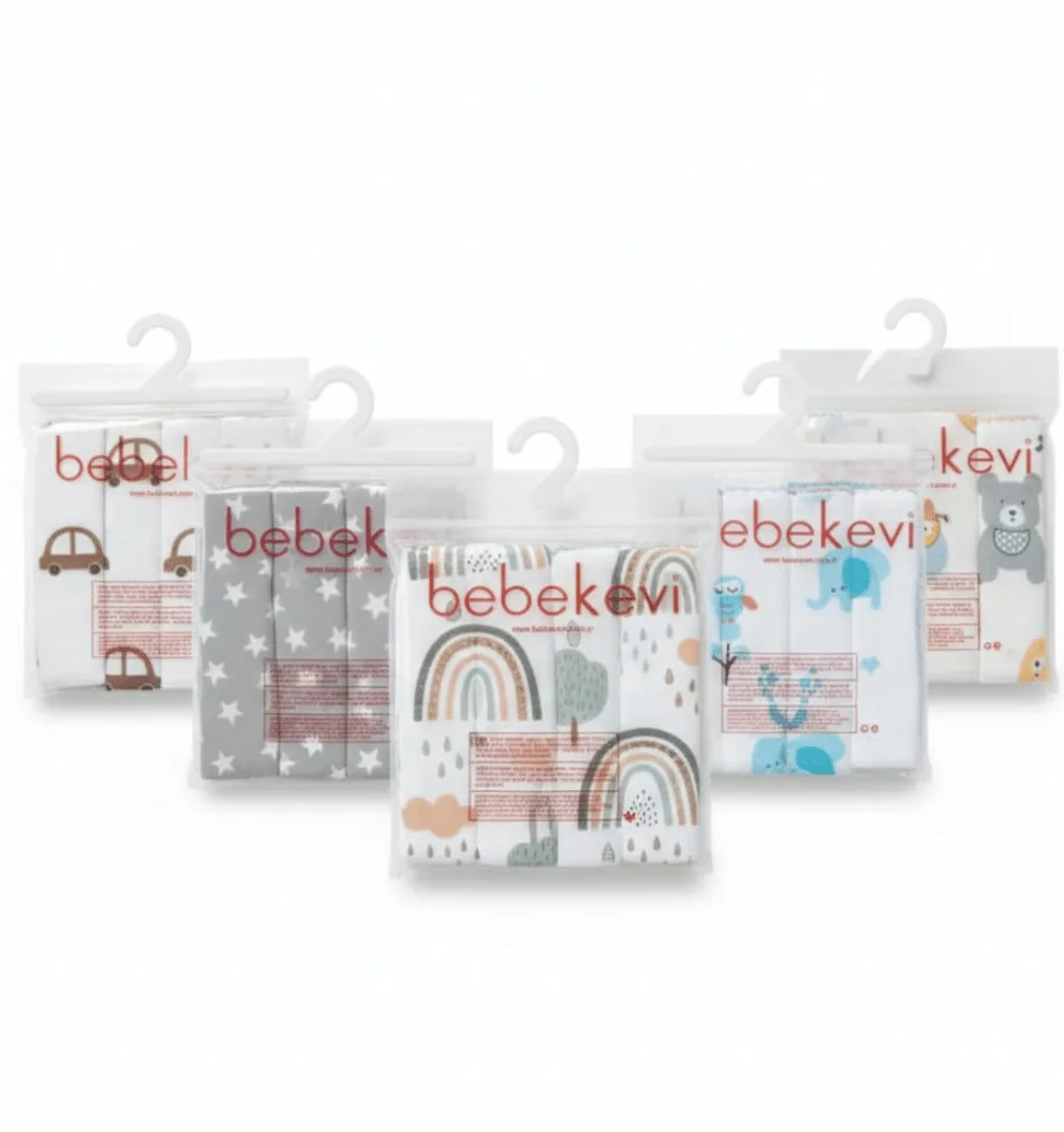 Lot de 4 mouchoirs en mousseline 25 x 25 cm – Bebekevi