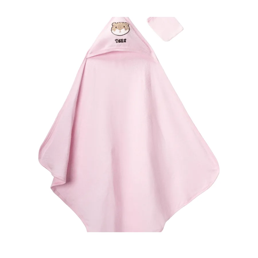 cape de bain avec gant rose absorbante – gulunce baby maroc