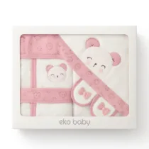 coffret de bain 3 pièces Eke Baby pour fille, doux et absorbant Gobébé Maroc