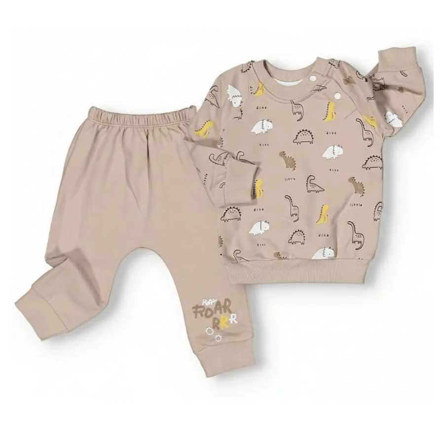 ensemble garçon 2 pièces dino beige – aybus baby maroc