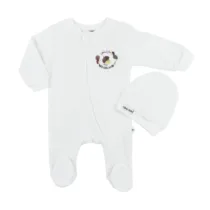 ensemble grenouillère + bonnet unisexe en coton pratique et doux- aybus baby maroc