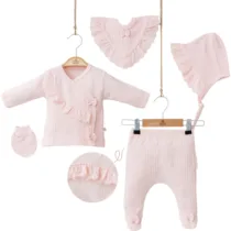 ensemble Fille 5 Pièces confortable et pratiaue rose- mini weyn maroc