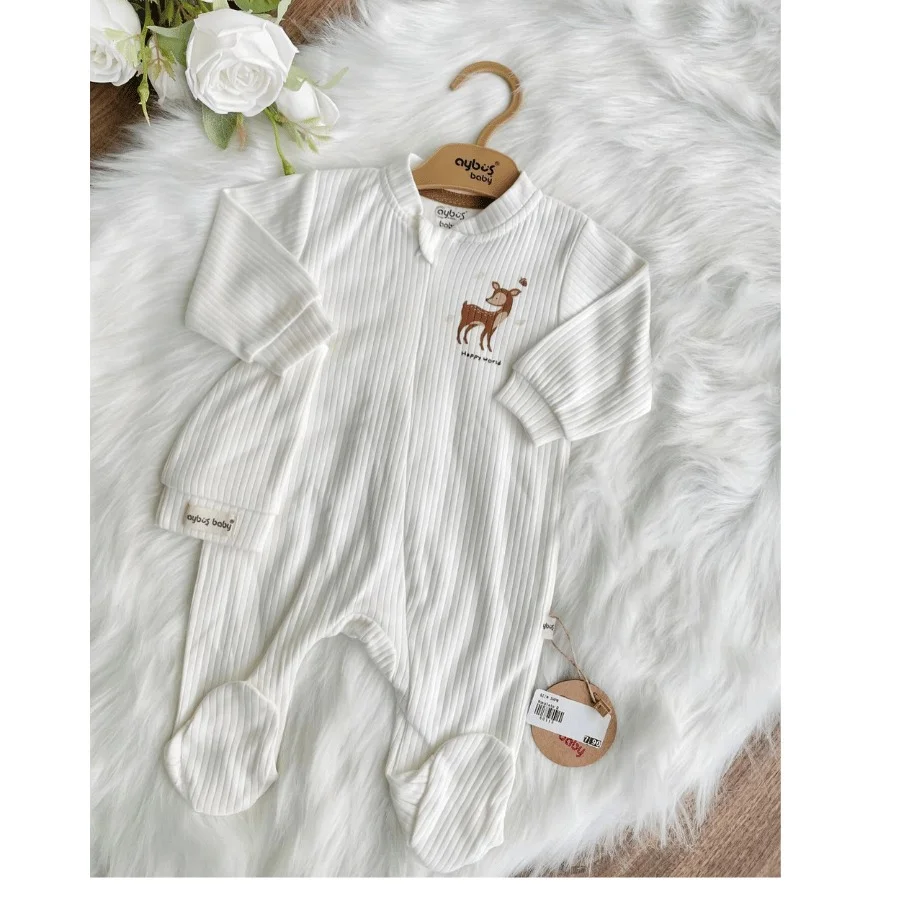 ensemble-unisexe-grenouillere-bonnet-en-coton-doux-et-confortable