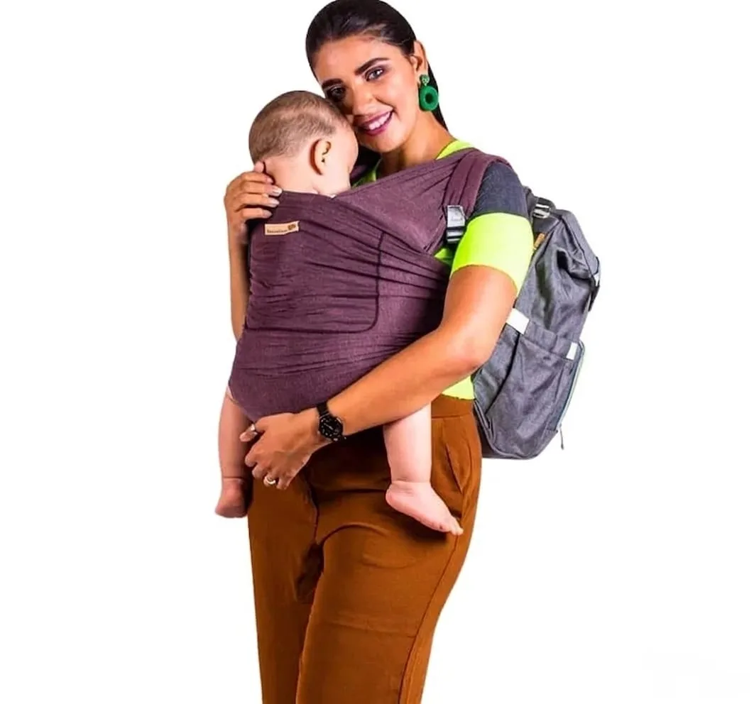 écharpe de portage physiologique mauve – bebemam maroc