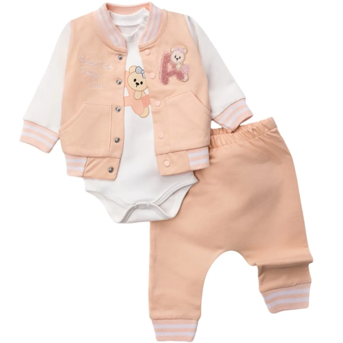 Ensemble 3 pièces à manches longues pour fille- Pakel