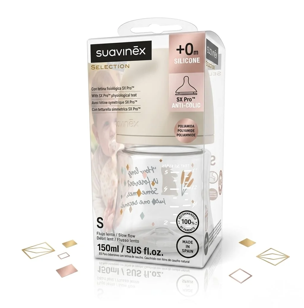 Biberon 150 ml avec tétine SX Pro débit lent (0m+) – Suavinex