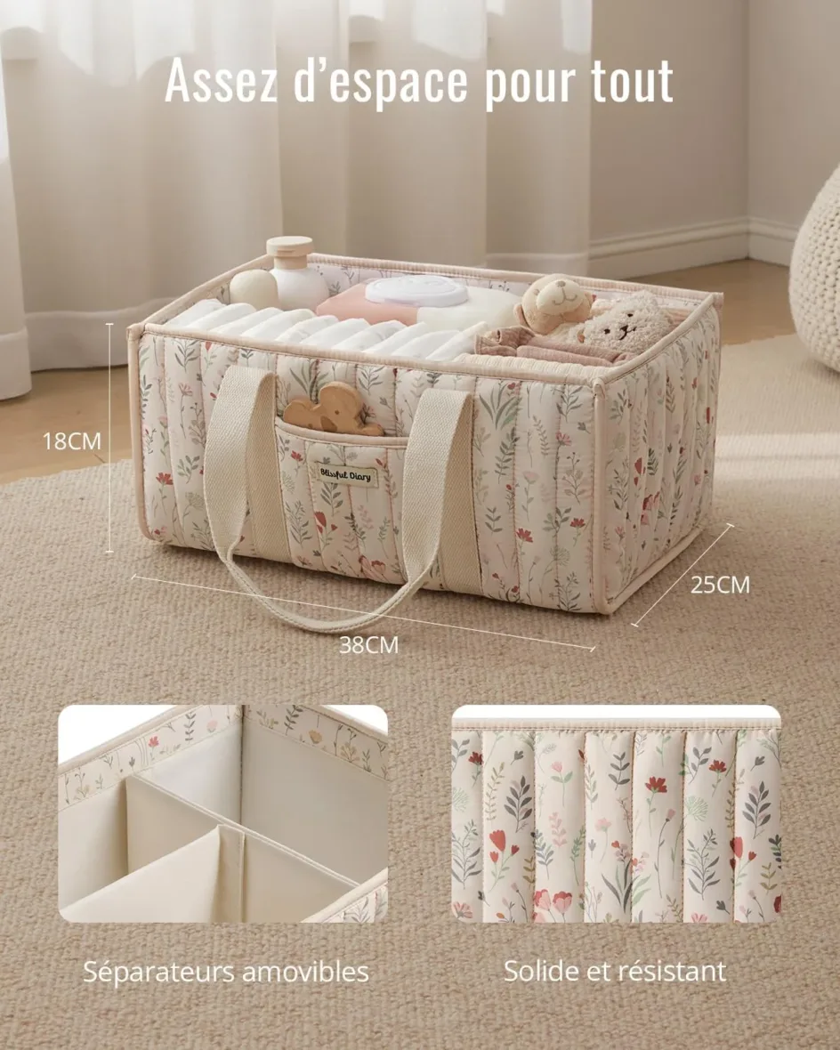 dimension-panier-de-rangement-bebe-motif-floral-maroc