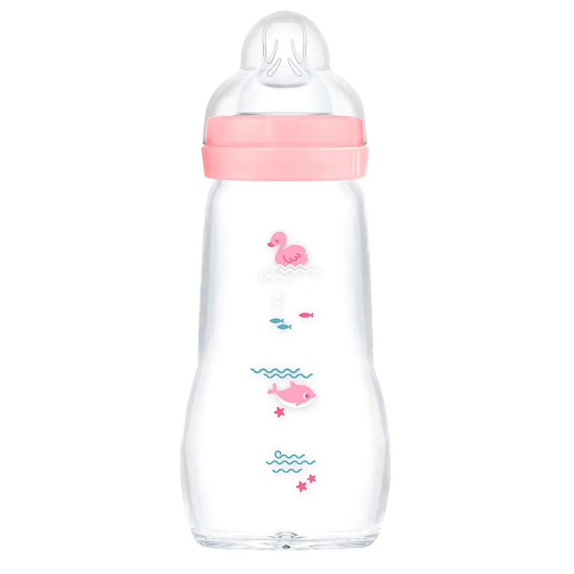 biberon-feel-good-en-verre-260ml-rose-mam-gobebe