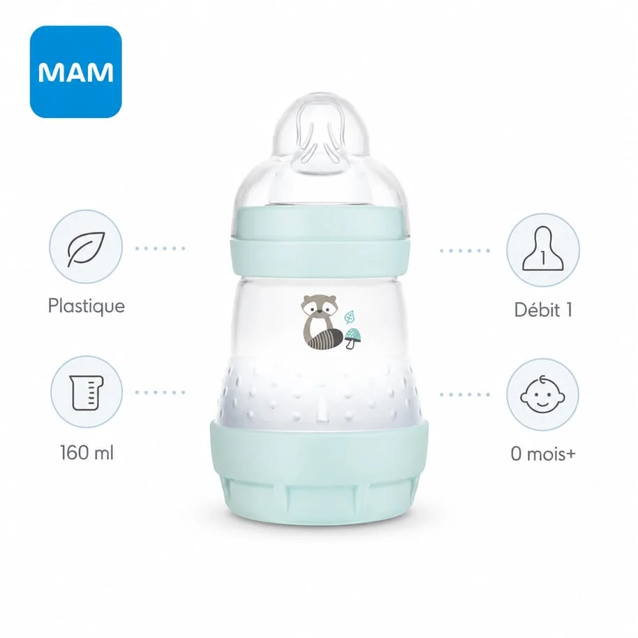 Biberon Easy Start™ Anti-Colique 160 ml Débit 1 – MAM