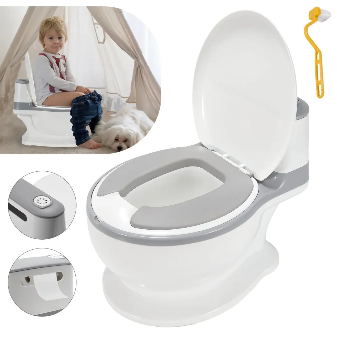 Pot d’apprentissage enfants avec bac amovible et support papier – Baby Love