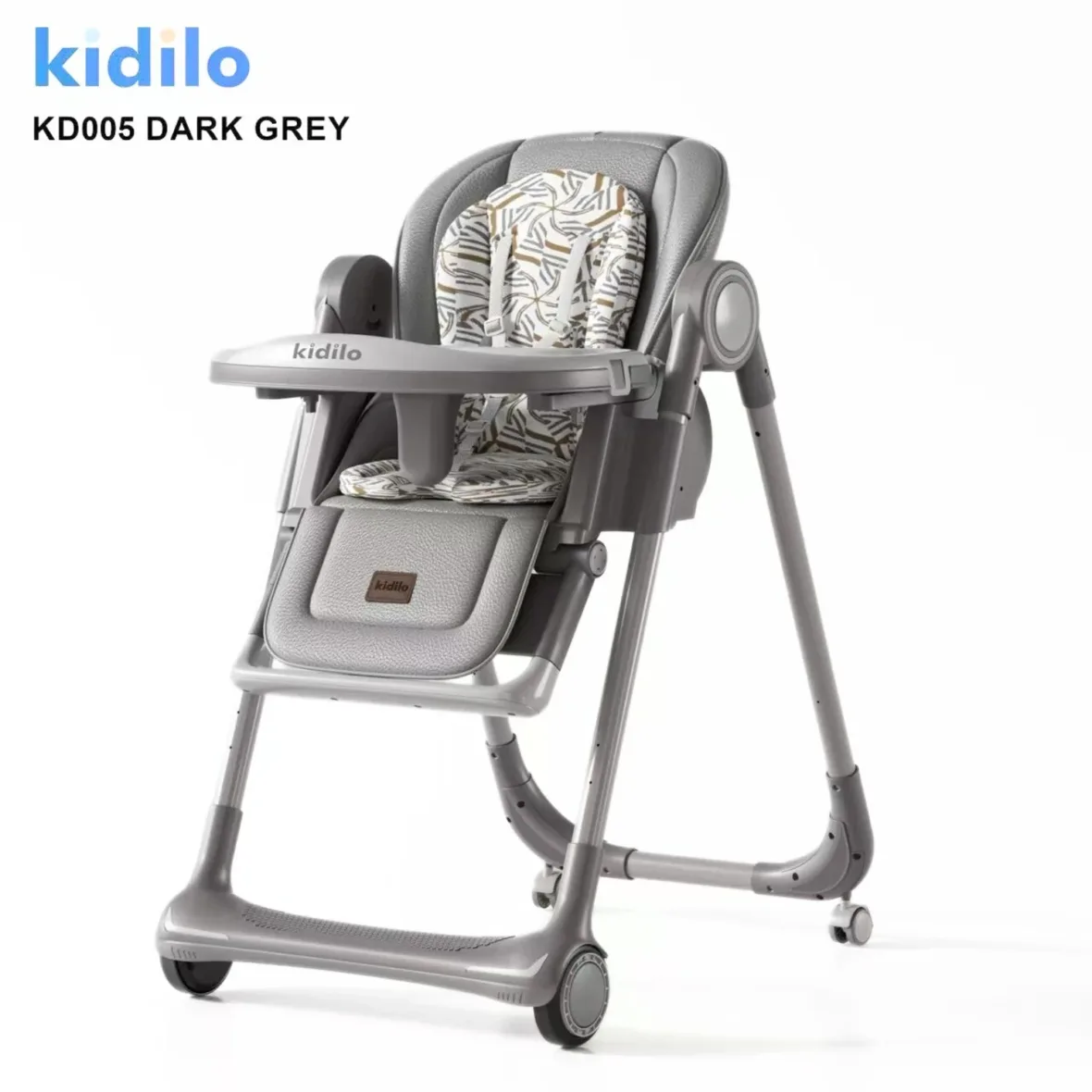 chaise-haute-bebe-KD005-reglable-et-pliable-dark-grey-–-kidilo-gobebe