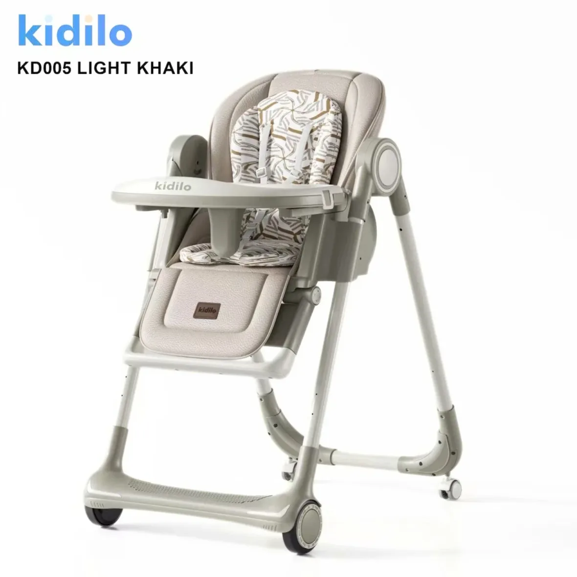 chaise-haute-bebe-KD005-reglable-et-pliable-light-khaki-–-kidilo-gobebe