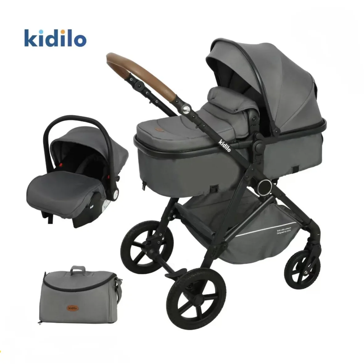 poussette-trio-complet-3-en-1-k08c-gris-fonce-–-kidilo-gobebe