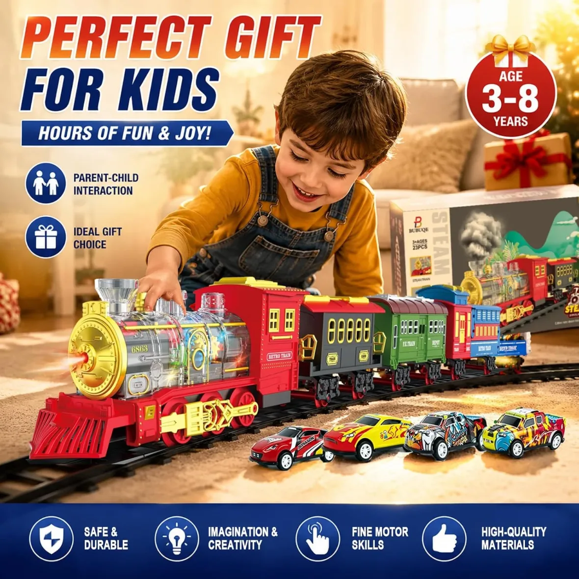 train-electrique-a-vapeur-avec-wagons-et-rails-gobebe-agadir